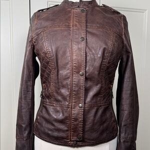 Maurices Rich Brown Leather Jacket